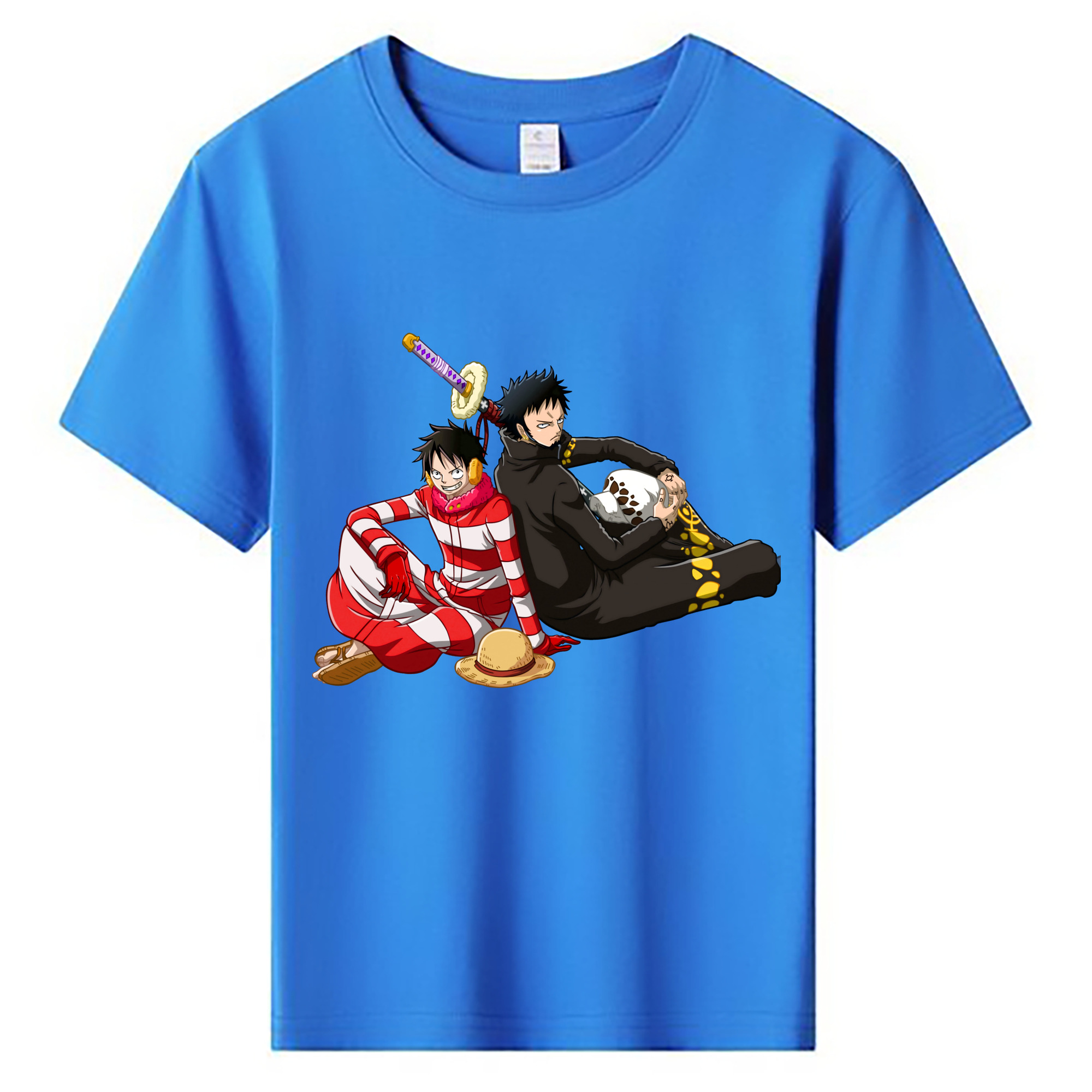 ワンピース モンキー・D・ルフィ ONE PIECE Monkey D. Luffy 綿100％キッズTシャツ（フロントプリント）
